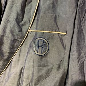 1940s Mens Sulka Silk Robe with Amazing Art Deco Print